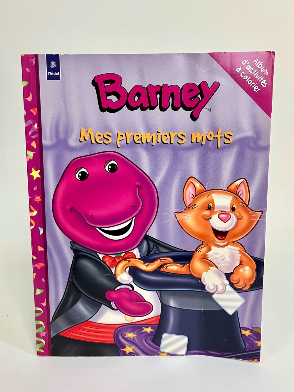 Vintage Barney French Coloring Book Mes premiers mots Francais à Colorier 2000s